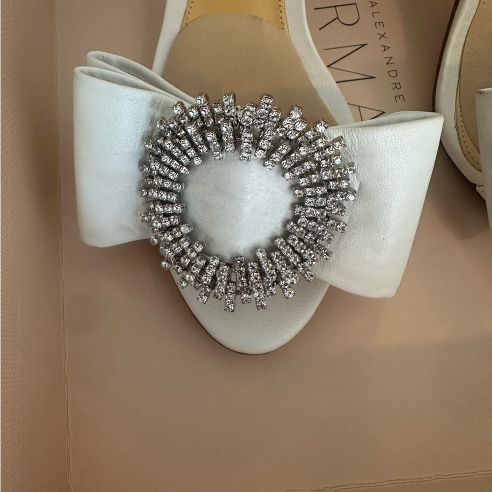 Alexandre Birman Maddie Leather Ankle Strap White Wedding Heels 36 IT/ 5.5 6 - Picture 4 of 15